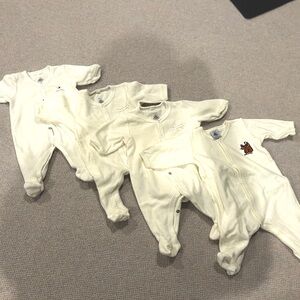 Brand new! Set of 4 Petit Bateau long sleeve sleepers